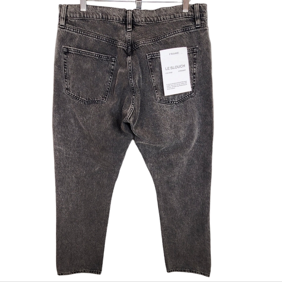Frame Denim Le Slouch Low Rise Straight Leg Jeans Slouchy Washed Black Grey 31 - Picture 7 of 12